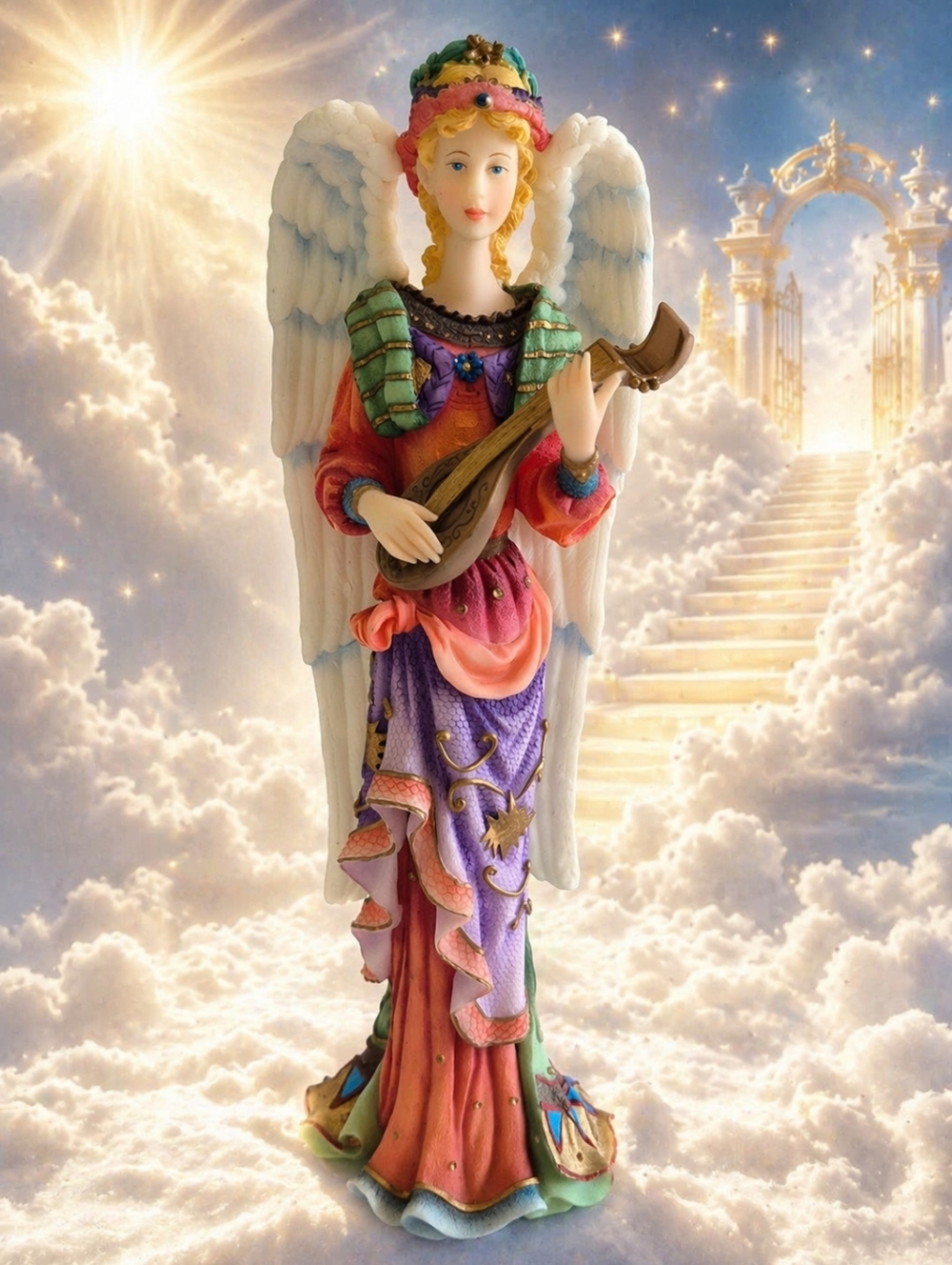 Lenox Angel of Harmony Figurine with Mandolin 1997 - Picture 15 of 15